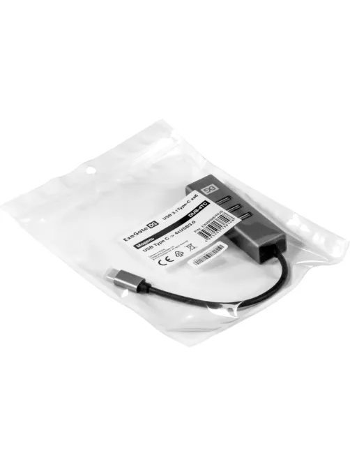Концентратор USB хаб ExeGate (EX293987RUS) DUB-4TC 4-в-1 серебр