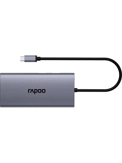 Разветвитель USB RAPOO 10в1 USB-C-PD+HDMI+USB+SD,TF+RJ45+VGA+A XD101-SGRY