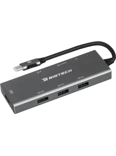 Разветвитель USB HS002 USBх3/HDMIх1/microSDx1/TFcardx1/Серый