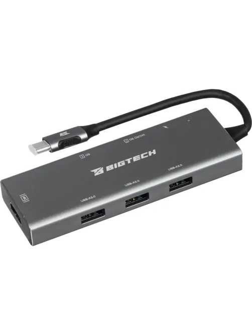 Разветвитель USB HS002 USBх3/HDMIх1/microSDx1/TFcardx1/Серый