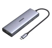 Разветвитель USB UGREEN CM498 (15600) USB-C to 3xUSB-A TF SD VGA RJ45 HDMI