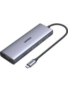 Разветвитель USB UGREEN CM498 (15600) USB-C to 3xUSB-A TF SD VGA RJ45 HDMI