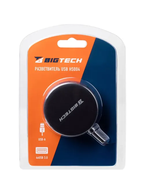 Разветвитель USB  HS004 USB 3.0x4/черный