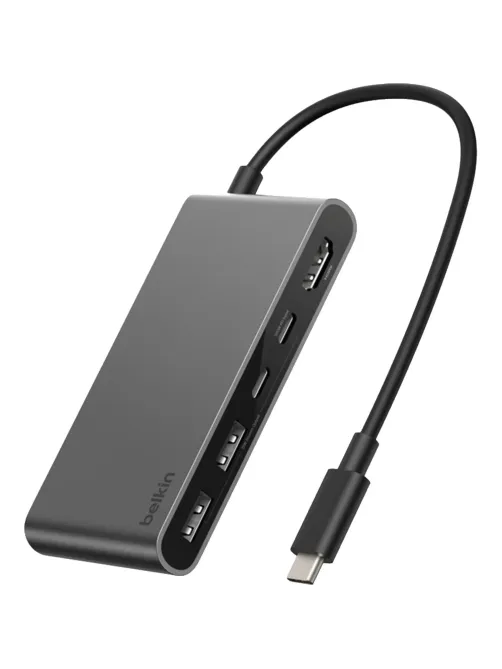 Разветвитель USB Belkin (AVC022hqSGY)хаб 5в1 4K@60Hz 100W сер.косм