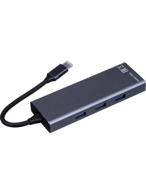 Разветвитель USB HS002 USBх3/HDMIх1/microSDx1/TFcardx1/Серый