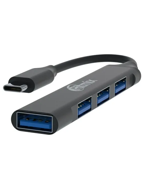 Разветвитель USB Ritmix CR-4401 Metal 1xUSB 3.0 + 3xUSB 2.0 (80001491)
