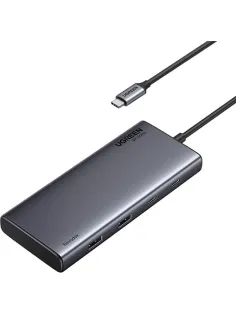 Разветвитель USB Ugreen CM639(35625)8in1 4K@60Hz USB-C/USB-A/HDMI/DP/PD сер