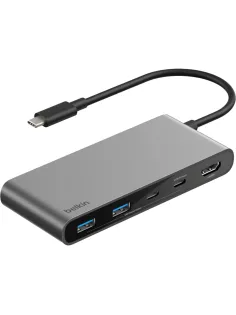 Разветвитель USB Belkin (AVC023hqSGY)хаб 7в1 4K@60Hz 100W сер.косм