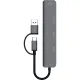 Разветвитель USB PERO MH05 USB-С/A TO SD+TF+USB 3.0+2xUSB 2.0 серый
