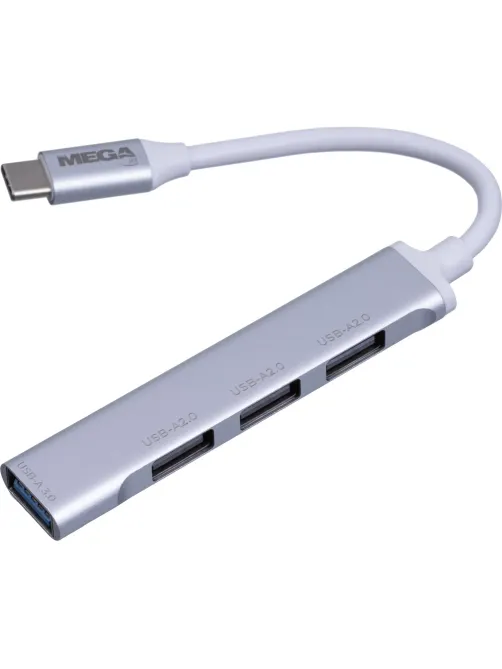 Разветвитель USB  HS001 USB3.0x1/USB 2.0x3/серебристый