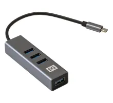 Концентратор USB хаб ExeGate (EX293987RUS) DUB-4TC 4-в-1 серебр