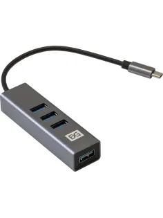 Концентратор USB хаб ExeGate (EX293987RUS) DUB-4TC 4-в-1 серебр