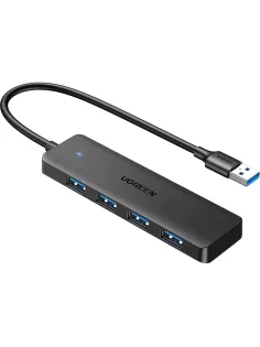 Разветвитель USB UGREEN CM219(35574)Хаб 4-Port USB3.0 USB-C pow. каб:1м чер