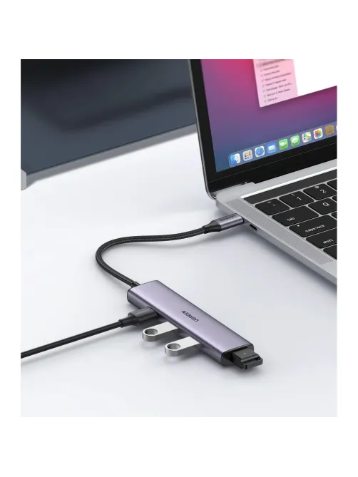 Разветвитель USB Ugreen CM473 (20841) USB-C to 4xUSB 3.0 Hub. серый