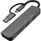 Разветвитель USB PERO MH05 USB-С/A TO SD+TF+USB 3.0+2xUSB 2.0 серый