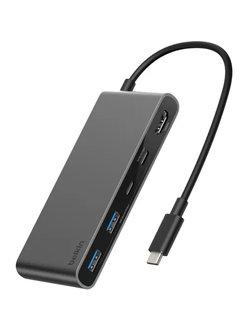 Разветвитель USB Belkin (AVC023hqSGY)хаб 7в1 4K@60Hz 100W сер.косм