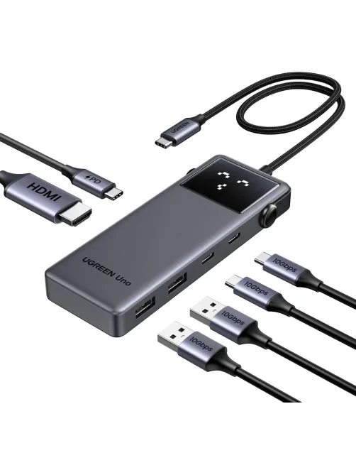 Разветвитель USB Ugreen CM888(35998)UNO6in1 4K@60Hz USB-C/HDMI/USB-A/PD сер