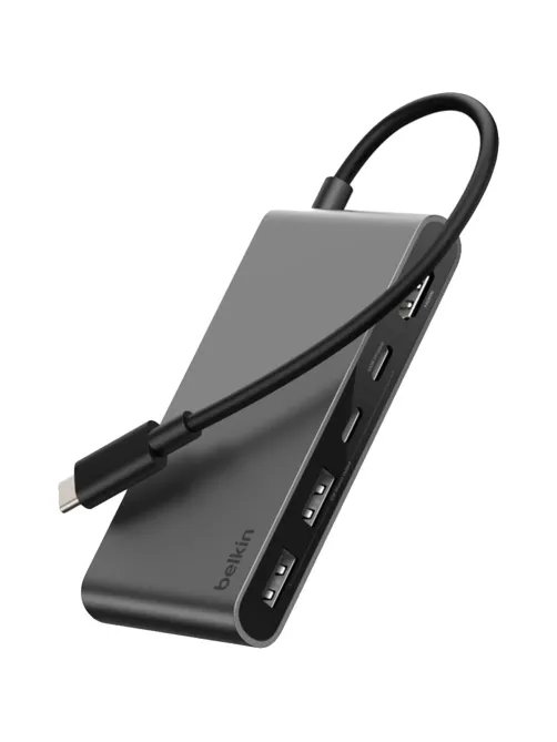 Разветвитель USB Belkin (AVC022hqSGY)хаб 5в1 4K@60Hz 100W сер.косм