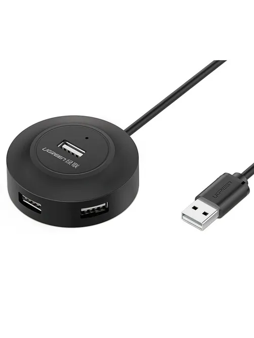 Разветвитель USB UGREEN CR106 (20277) USB 2.0 Hub 4 Ports. Длина 1 м/черный