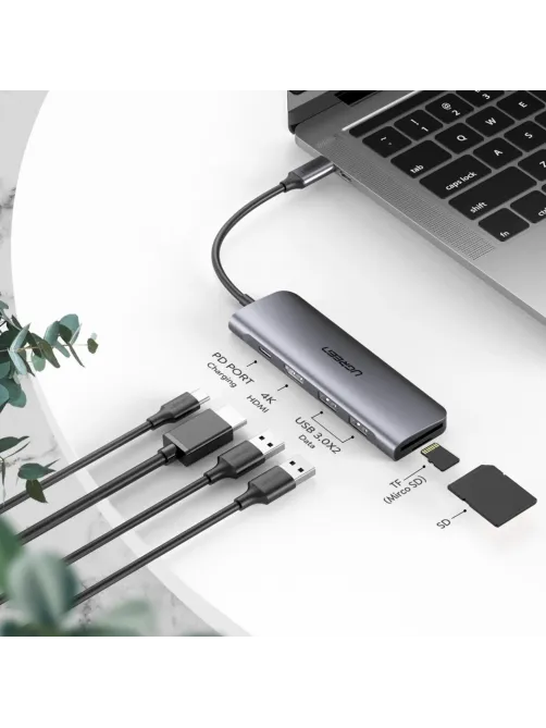 Разветвитель USB UGREEN 6 в 1 , HDMI, 2 x USB 3.0, SD/TF, PD (70411)