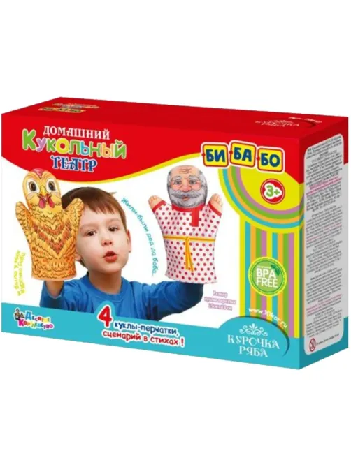 Игровой набор Домашний кукольный театр Курочка Ряба(4 куклы-перч),03643