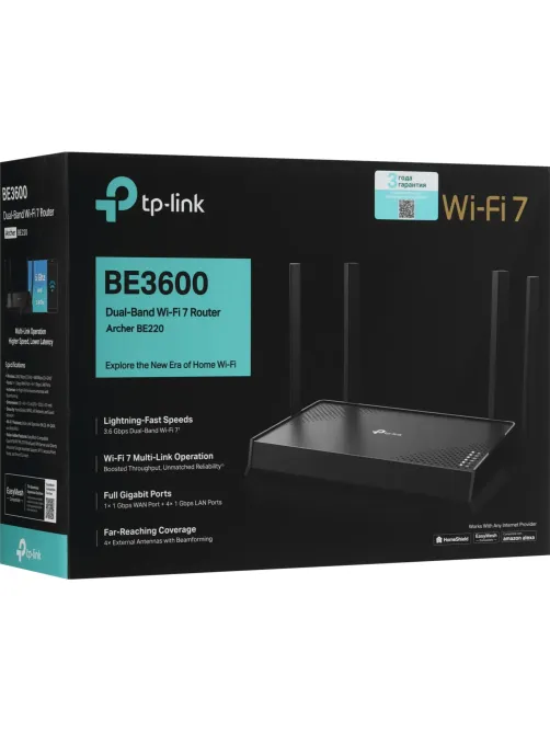 Маршрутизатор TP-Link Archer BE220 BE3600 Wi-Fi 7