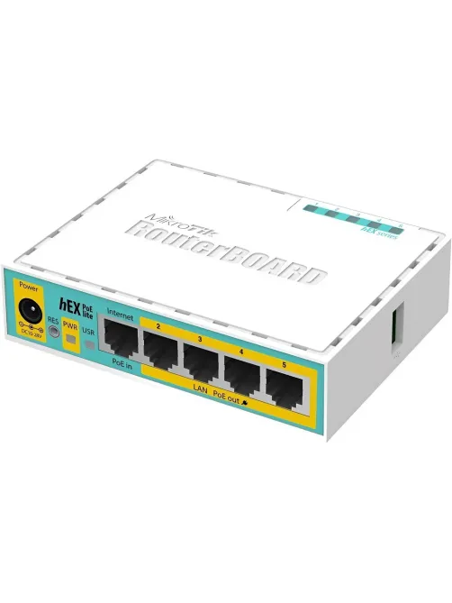 Маршрутизатор MikroTik RB750UPr2 hEX PoE lite 5-портовый,650 МГц ЦП, 64 МБ