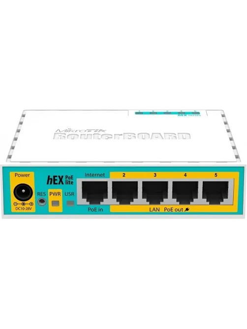 Маршрутизатор MikroTik RB750UPr2 hEX PoE lite 5-портовый,650 МГц ЦП, 64 МБ