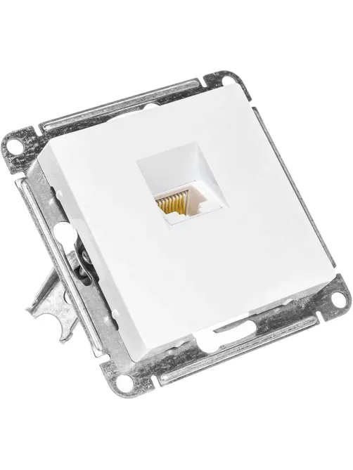 Розетка компьютерная 1-м AtlasDesign RJ45 кат.5E механизм бел. SE ATN000183