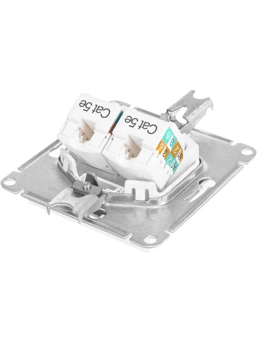 Розетка 2-ая комп. RJ45+RJ45 кат.5E SE AtlasDesign Белый (ATN000185)