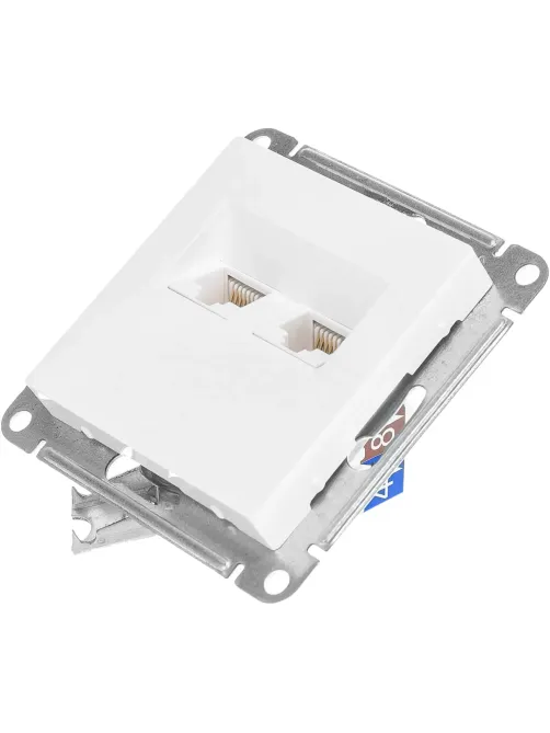 Розетка 2-ая комп. RJ45+RJ45 кат.5E SE AtlasDesign Белый (ATN000185)