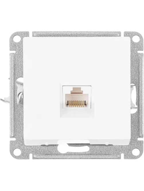 Розетка компьютерная 1-м AtlasDesign RJ45 кат.5E механизм бел. SE ATN000183