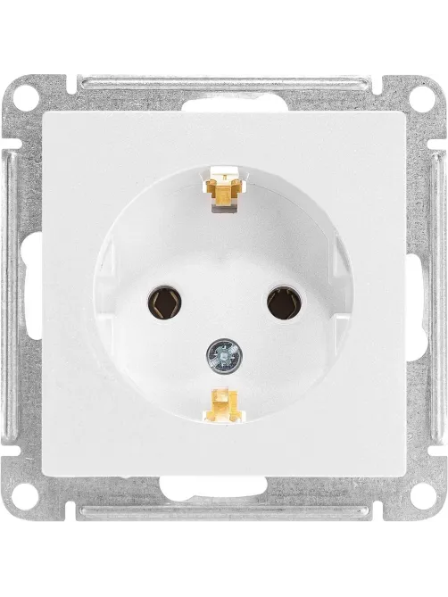 Розетка 1-м СП AtlasDesign 16А IP20 с заземл. механизм бел. SE ATN000143