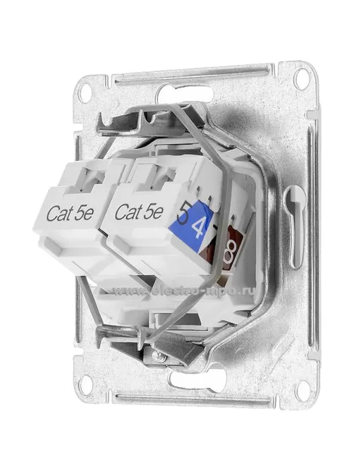 Розетка компьютерная 2-м AtlasDesign RJ45 кат.5E механизм бел. SE ATN000185