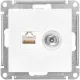 Розетка 2-ая TV+комп. RJ45 кат. 5Е SE AtlasDesign Белый (ATN000189)