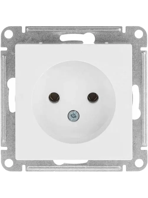 Розетка 1-м СП AtlasDesign 16А IP20 без заземл без з/ш бел SE ATN000141