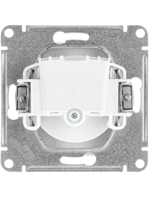 Розетка 1-м СП AtlasDesign 16А IP20 без заземл без з/ш бел SE ATN000141