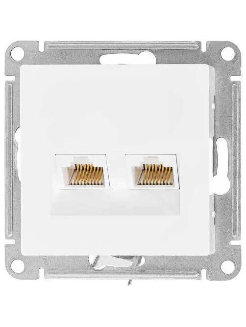 Розетка 2-ая комп. RJ45+RJ45 кат.5E SE AtlasDesign Белый (ATN000185)