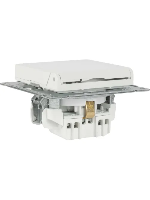 Розетка 1-м СП AtlasDesign 16А IP20 с заземлс з/ш с крыш. бел. SE ATN000146