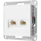 Розетка 2-ая комп. RJ45+RJ45 кат.5E SE AtlasDesign Белый (ATN000185)