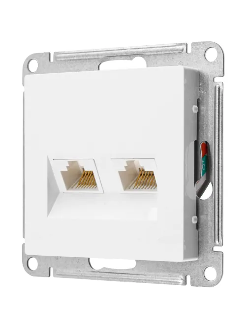 Розетка компьютерная 2-м AtlasDesign RJ45 кат.5E механизм бел. SE ATN000185