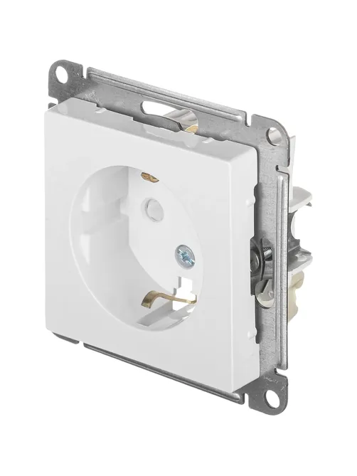 Розетка 1-м СП AtlasDesign 16А IP20 с заземл. механизм бел. SE ATN000143