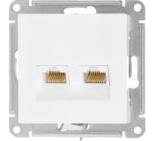 Розетка компьютерная 2-м AtlasDesign RJ45 кат.5E механизм бел. SE ATN000185