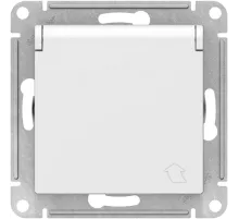 Розетка 1-м СП AtlasDesign 16А IP20 с заземлс з/ш с крыш. бел. SE ATN000146