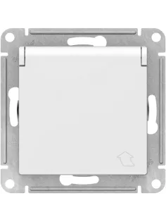 Розетка 1-м СП AtlasDesign 16А IP20 с заземлс з/ш с крыш. бел. SE ATN000146