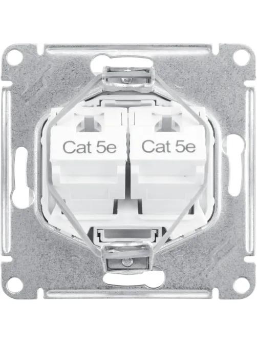 Розетка 2-ая комп. RJ45+RJ45 кат.5E SE AtlasDesign Белый (ATN000185)