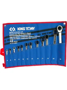 Набор ключей комбинированных трещот, 8-24мм, 12 пр. KING TONY 12112MRN