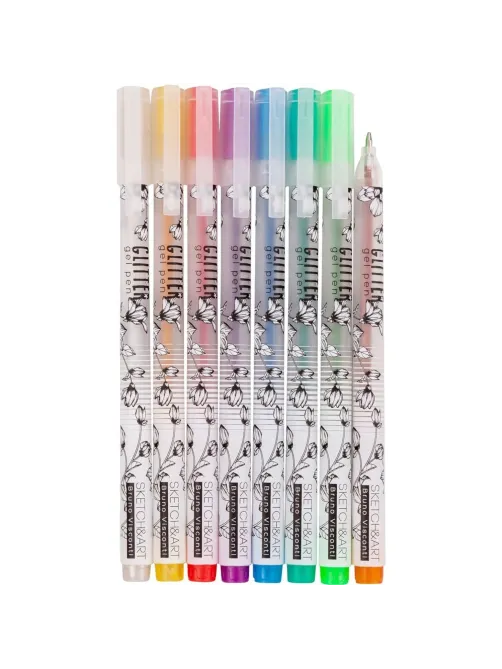 Набор гелевых ручек SKETCH&ART Uni Write.GLITTER 1мм, блестки, 8цв 20-0309