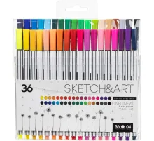 Набор линеров для скетчинга SKETCH&ART  В ПВХ кармане 0.4 мм 36 цв 36-0014