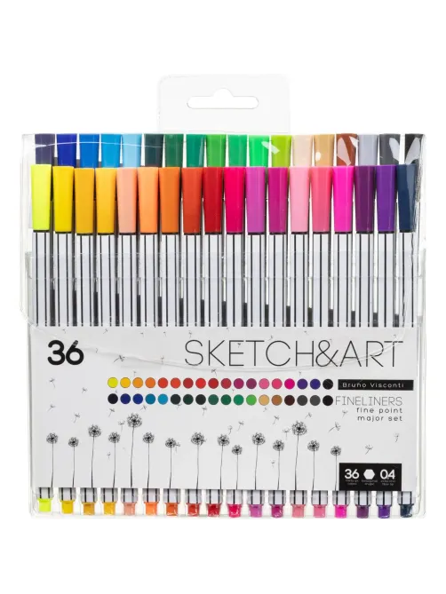 Набор линеров для скетчинга SKETCH&ART  В ПВХ кармане 0.4 мм 36 цв 36-0014